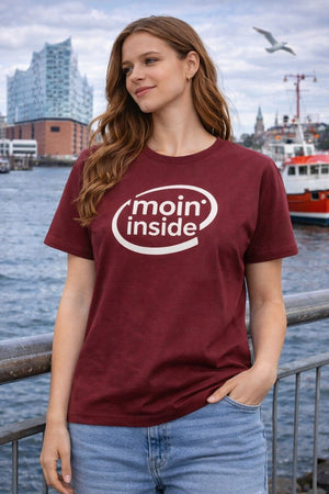 Premium Organic Shirt Women mit MOIN INSIDE von Bright Light Arts im natürlichen Lifestyle-Look