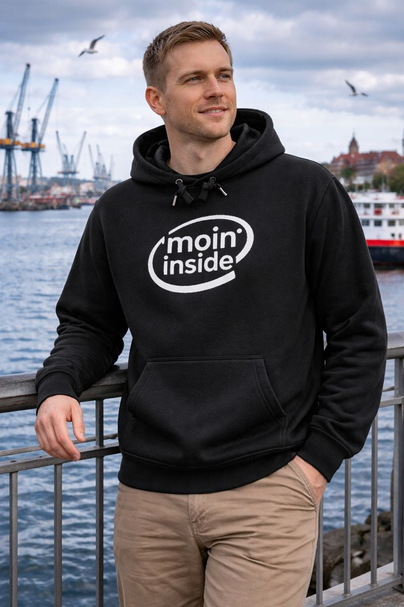 Premium Hoodie mit MOIN INSIDE von Bright Light Arts im entspannten Lifestyle-Look