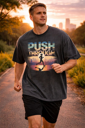 Oversized Shirt mit PUSH THROUGH von Bright Light Arts im sportlichen Lifestyle-Look