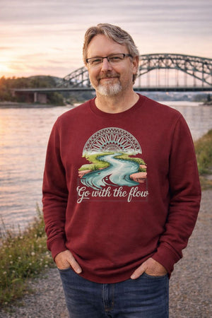 Sweatshirt mit River Mandala Flow – ruhiges Achtsamkeits-Design
