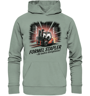 Formel Stapler – Die Königsklasse der Flurförderfahrzeuge - Organic Hoodie - Bright Lights Arts