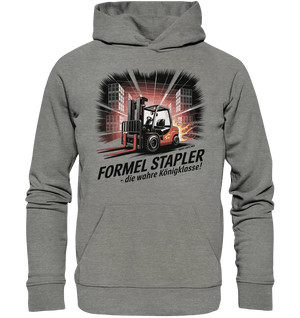 Formel Stapler – Die Königsklasse der Flurförderfahrzeuge - Organic Hoodie - Bright Lights Arts