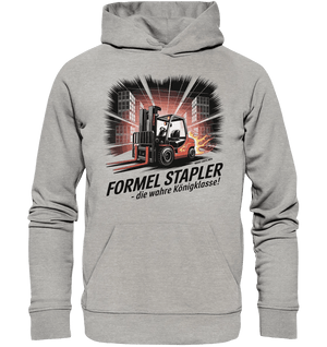 Formel Stapler – Die Königsklasse der Flurförderfahrzeuge - Organic Hoodie - Bright Lights Arts