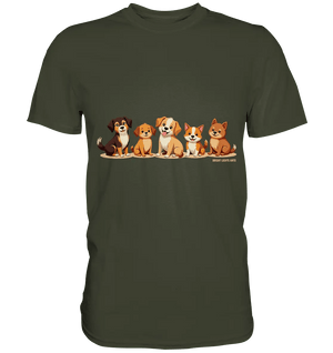 Fünf süße Cartoon - Hunde – Perfektes Geschenk für Hundefreunde - Premium Shirt - Bright Lights Arts