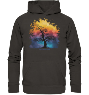 Licht & Schatten – Magische Baumlandschaft mit Sternbild - Basic Unisex Hoodie - Bright Lights Arts
