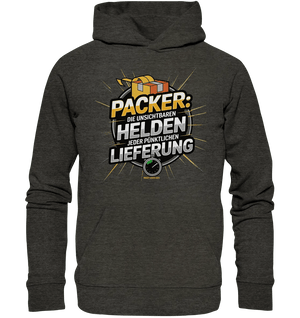 PACKER: Unsichtbare Helden der Logistik – Ein Design für Berufsstolz - Organic Hoodie - Bright Lights Arts