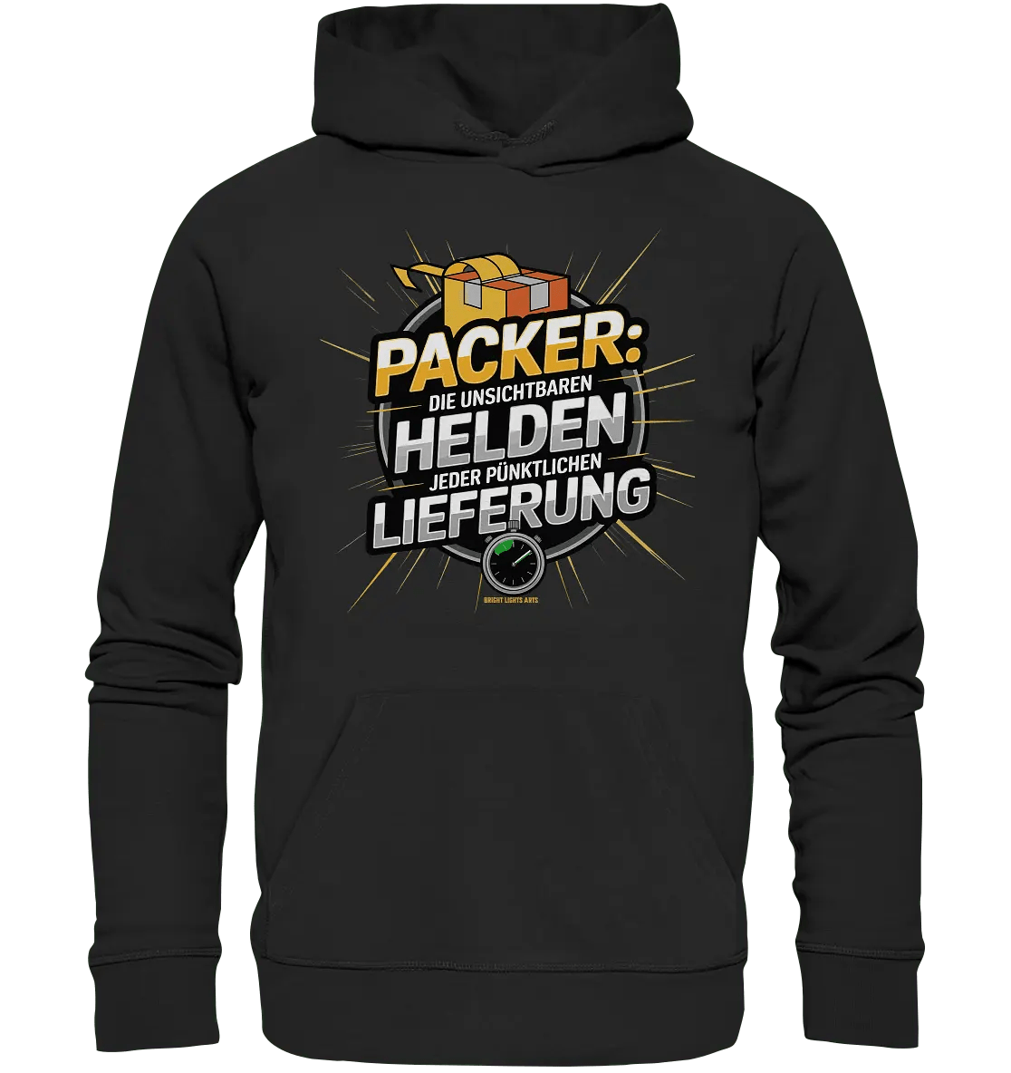 PACKER: Unsichtbare Helden der Logistik – Ein Design für Berufsstolz - Organic Hoodie - Bright Lights Arts