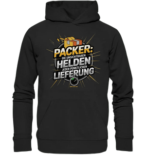 PACKER: Unsichtbare Helden der Logistik – Ein Design für Berufsstolz - Organic Hoodie - Bright Lights Arts