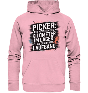 Picker – Kilometerjagd im Lager, neu definiert - Organic Hoodie - Bright Lights Arts