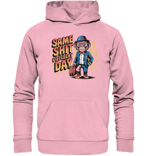 SAME SHIT DIFFERENT DAY – Humorvolles Design mit Affen im Anzug - Organic Hoodie - Bright Lights Arts