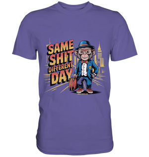 SAME SHIT DIFFERENT DAY – Humorvolles Design mit Affen im Anzug - Premium Shirt - Bright Lights Arts