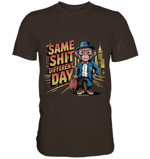 SAME SHIT DIFFERENT DAY – Humorvolles Design mit Affen im Anzug - Premium Shirt - Bright Lights Arts