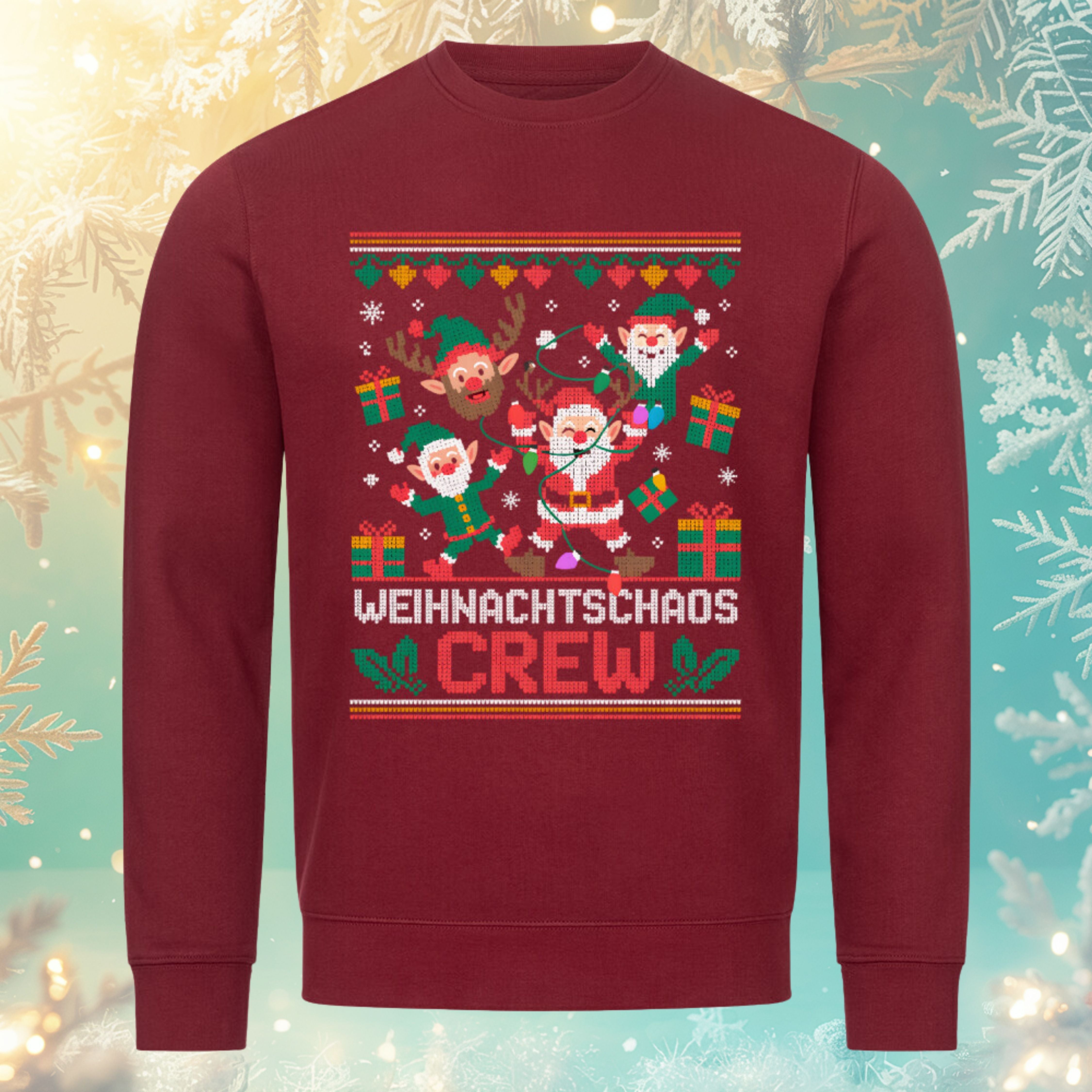 Ugly Christmas Sweater – Weihnachtschaos Crew | Premium Organic Sweatshirt MarketPrint