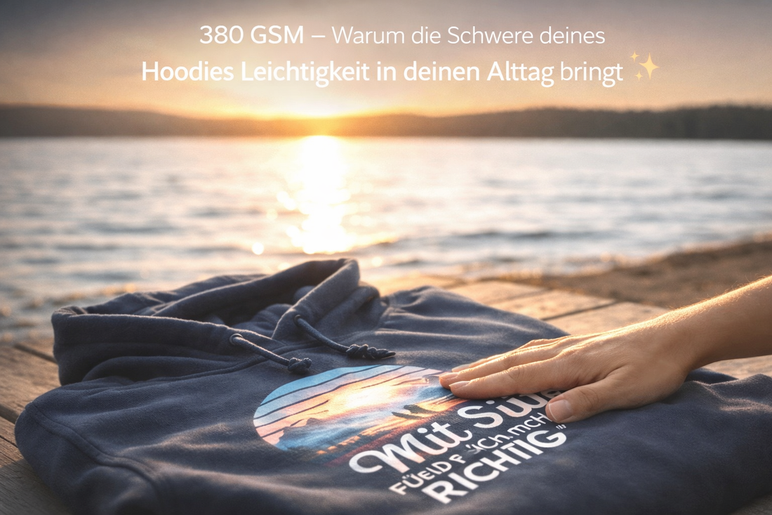 380 GSM – Warum die Schwere deines Hoodies Leichtigkeit in deinen Alltag bringt ✨