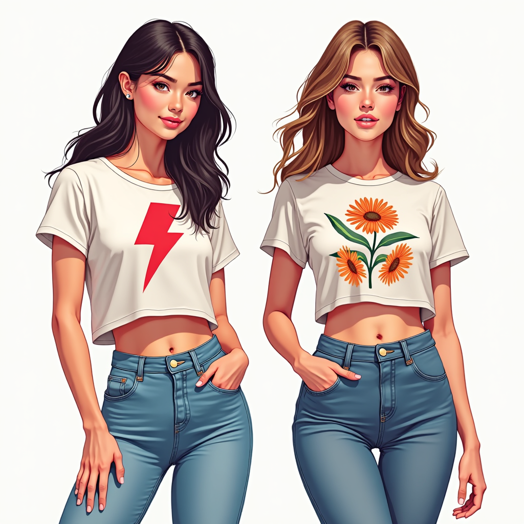 Ladies-Cropped-Tee Bright Lights Arts