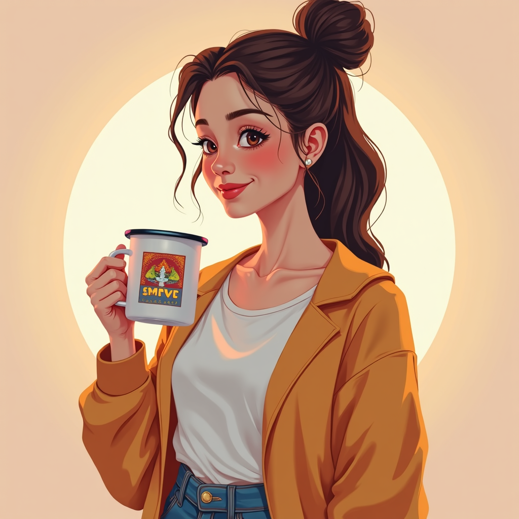 Emaille-Tasse Bright Lights Arts