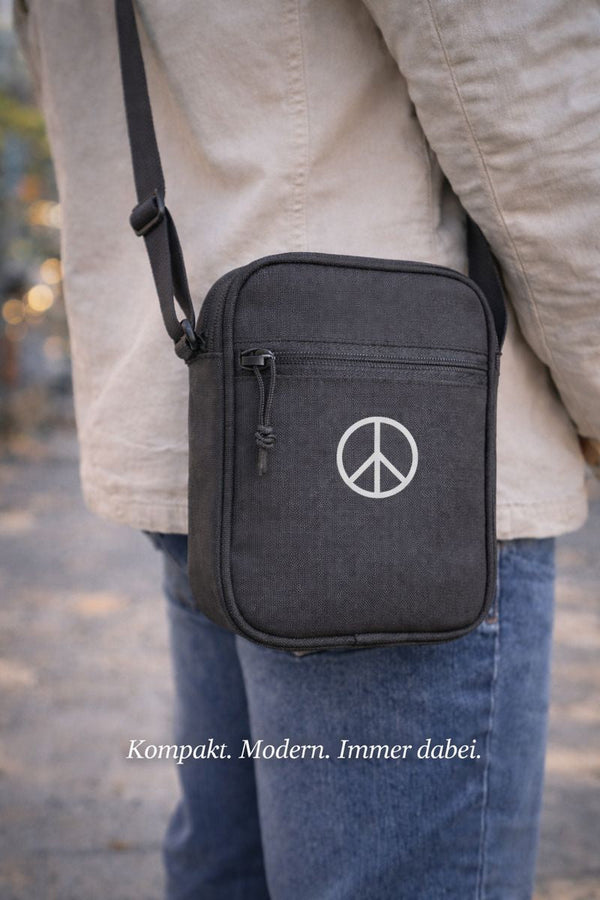 Moderne Umhängetasche von Bright Light Arts aus strapazierfähigem Polyester mit Reißverschluss, Vortasche und verstellbarem Schultergurt