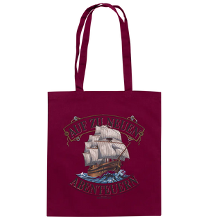 AUF ZU NEUEN ABENTEUERN – Inspirierendes Segelschiff-Design - Baumwolltasche Bright Lights Arts