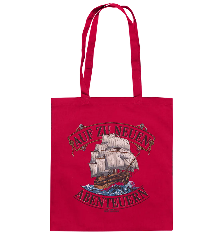 AUF ZU NEUEN ABENTEUERN – Inspirierendes Segelschiff-Design - Baumwolltasche Bright Lights Arts