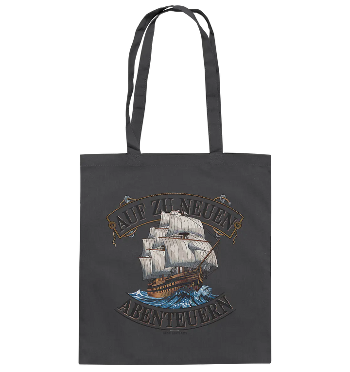AUF ZU NEUEN ABENTEUERN – Inspirierendes Segelschiff-Design - Baumwolltasche Bright Lights Arts