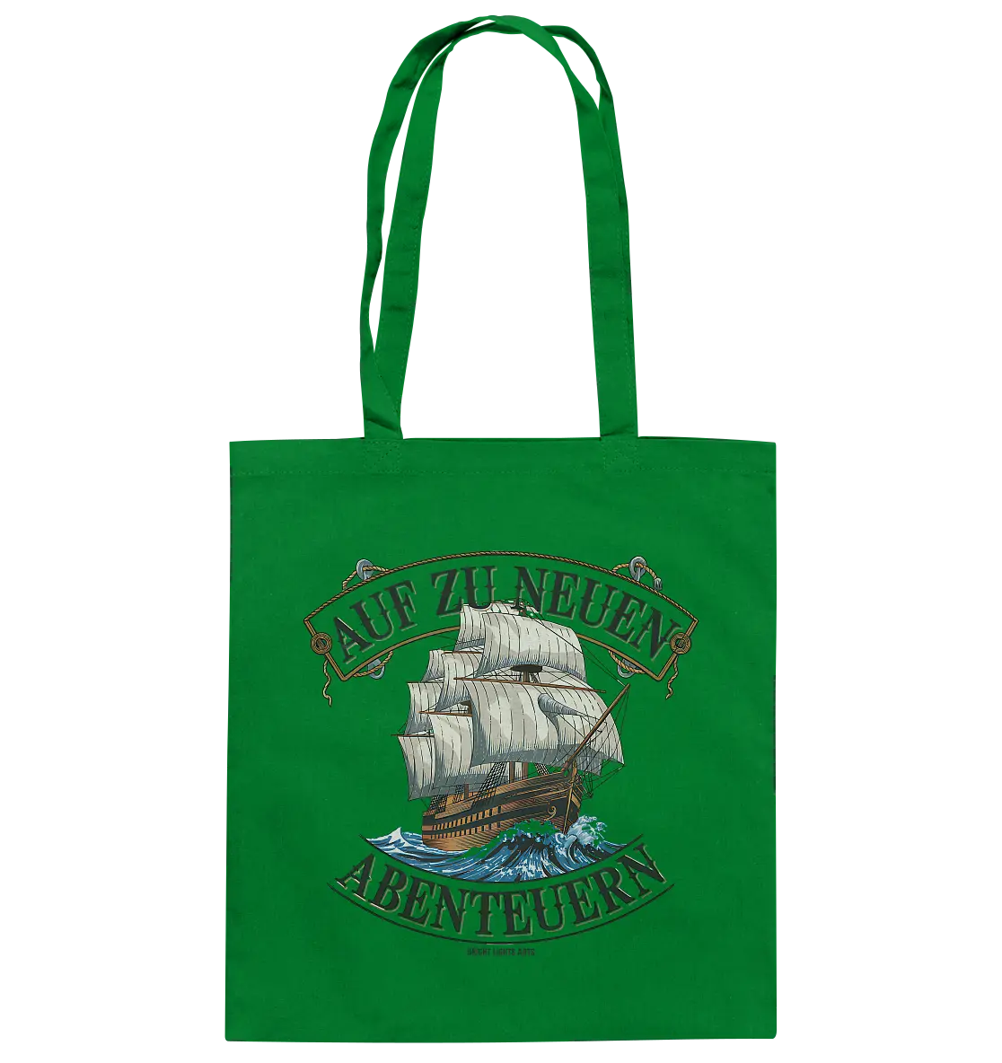 AUF ZU NEUEN ABENTEUERN – Inspirierendes Segelschiff-Design - Baumwolltasche Bright Lights Arts