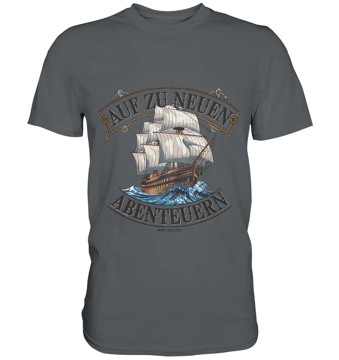 AUF ZU NEUEN ABENTEUERN – Inspirierendes Segelschiff-Design - Premium Shirt Bright Lights Arts