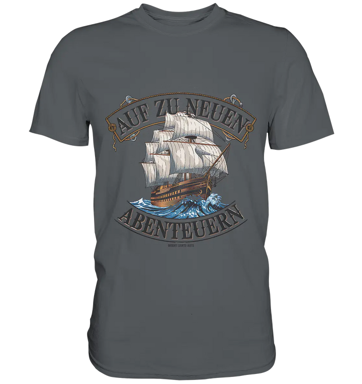 AUF ZU NEUEN ABENTEUERN – Inspirierendes Segelschiff-Design - Premium Shirt Bright Lights Arts