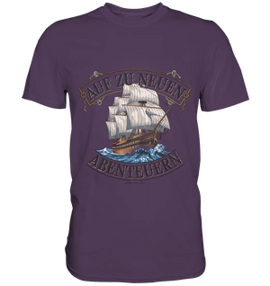 AUF ZU NEUEN ABENTEUERN – Inspirierendes Segelschiff-Design - Premium Shirt Bright Lights Arts
