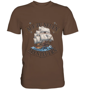 AUF ZU NEUEN ABENTEUERN – Inspirierendes Segelschiff-Design - Premium Shirt Bright Lights Arts