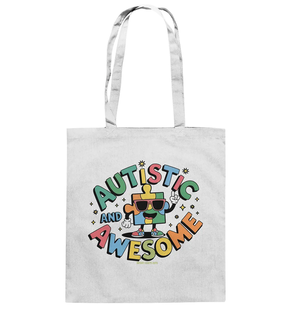 AUTISTIC AND AWESOME – Einzigartiges Puzzle-Design voller Optimismus - Baumwolltasche Bright Lights Arts