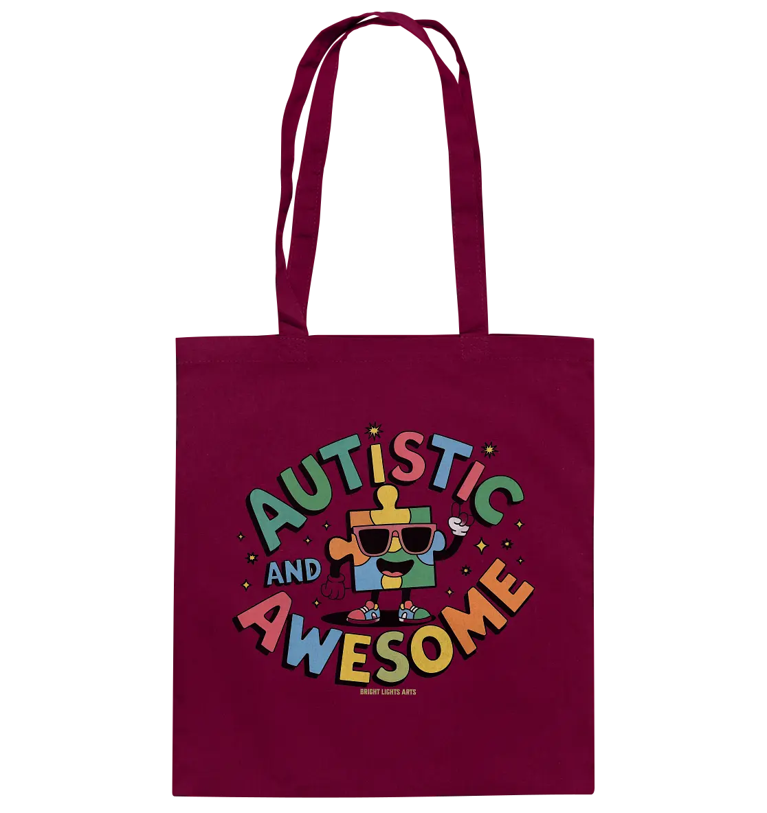 AUTISTIC AND AWESOME – Einzigartiges Puzzle-Design voller Optimismus - Baumwolltasche Bright Lights Arts