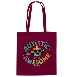 AUTISTIC AND AWESOME – Einzigartiges Puzzle-Design voller Optimismus - Baumwolltasche Bright Lights Arts