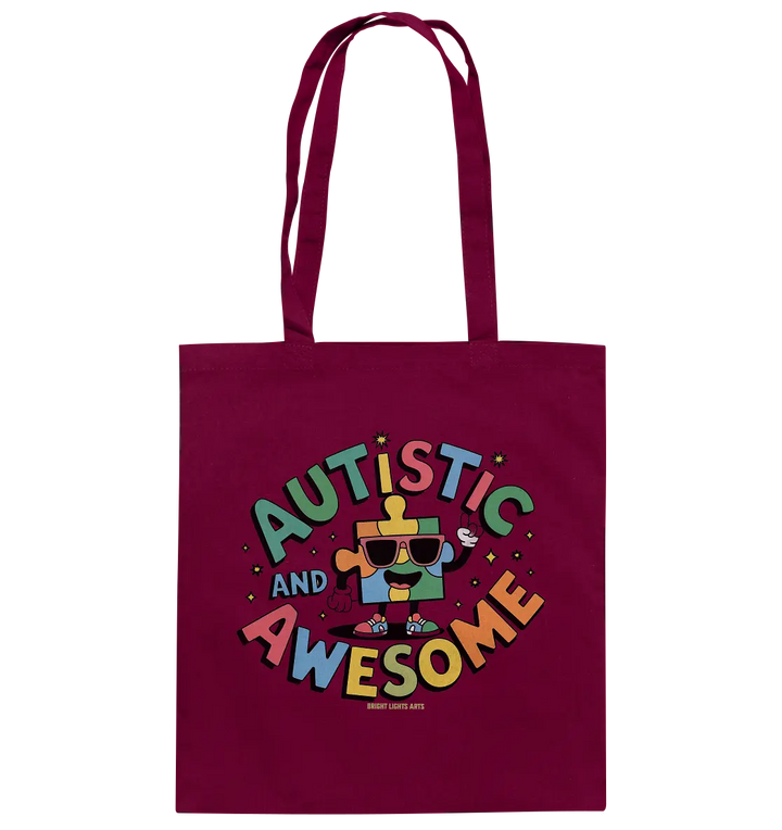 AUTISTIC AND AWESOME – Einzigartiges Puzzle-Design voller Optimismus - Baumwolltasche Bright Lights Arts