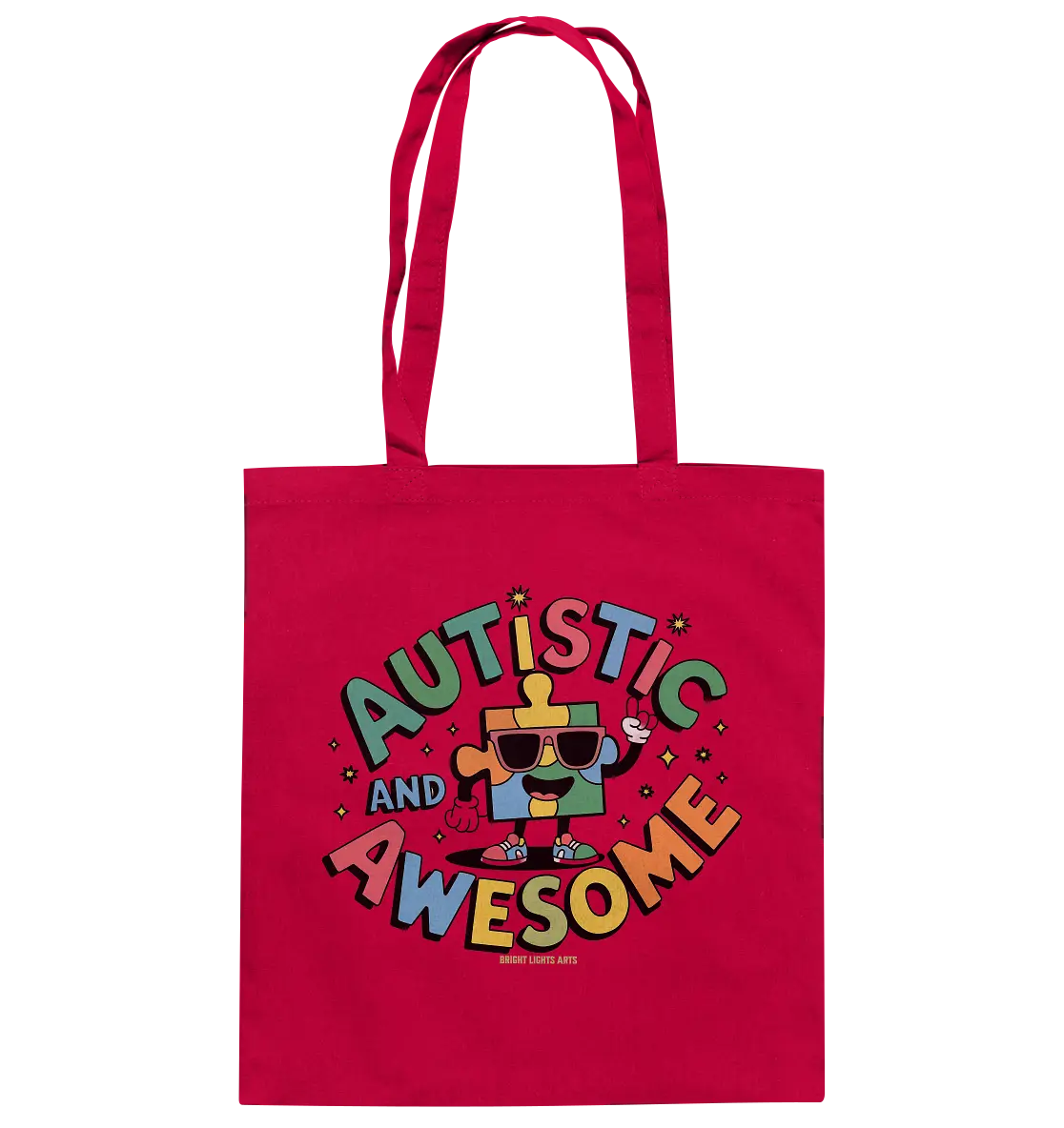 AUTISTIC AND AWESOME – Einzigartiges Puzzle-Design voller Optimismus - Baumwolltasche Bright Lights Arts