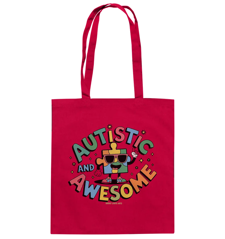 AUTISTIC AND AWESOME – Einzigartiges Puzzle-Design voller Optimismus - Baumwolltasche Bright Lights Arts
