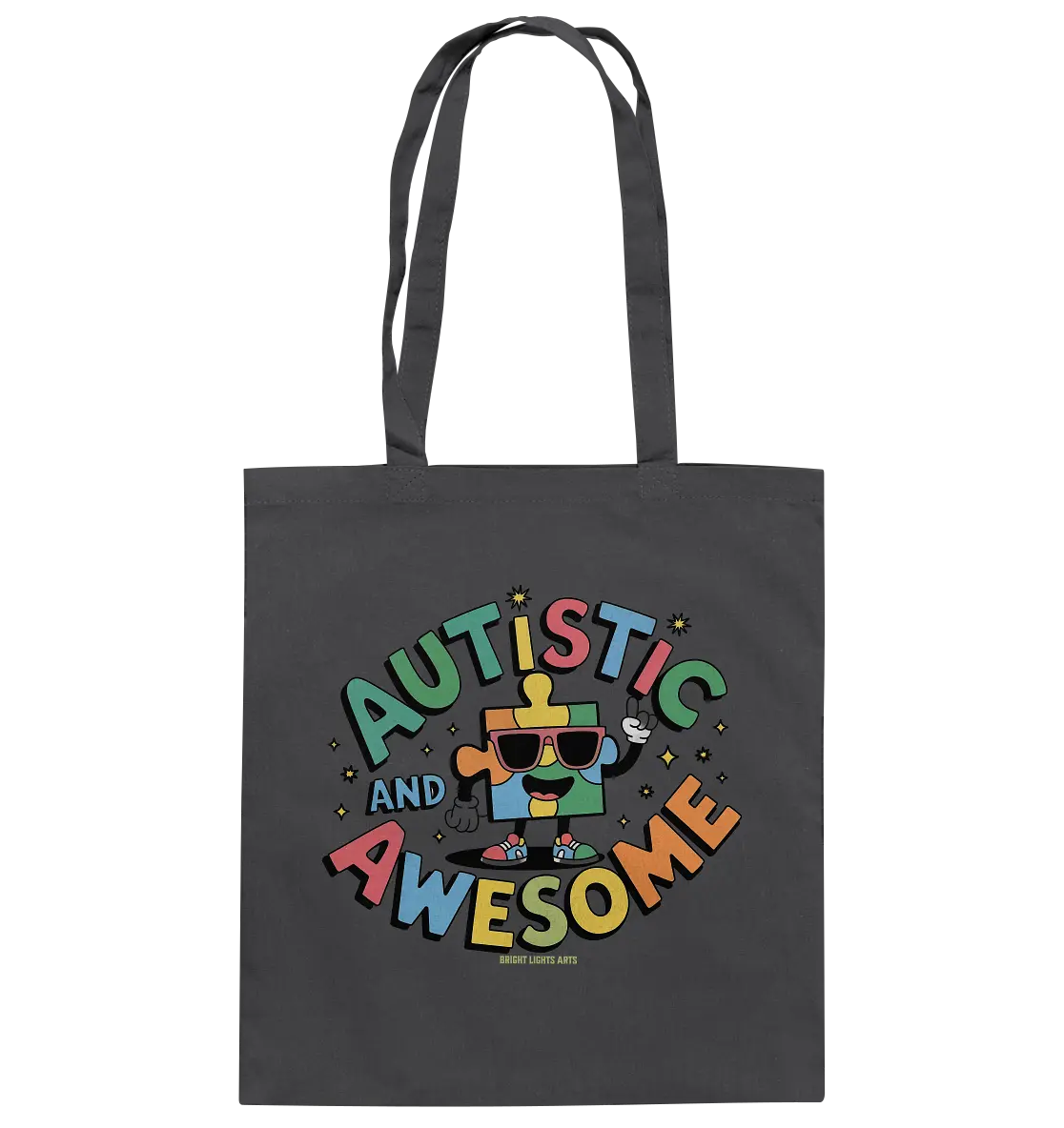 AUTISTIC AND AWESOME – Einzigartiges Puzzle-Design voller Optimismus - Baumwolltasche Bright Lights Arts