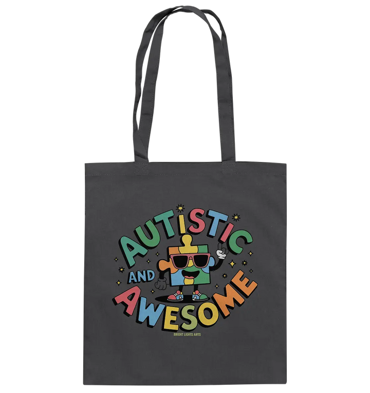 AUTISTIC AND AWESOME – Einzigartiges Puzzle-Design voller Optimismus - Baumwolltasche Bright Lights Arts