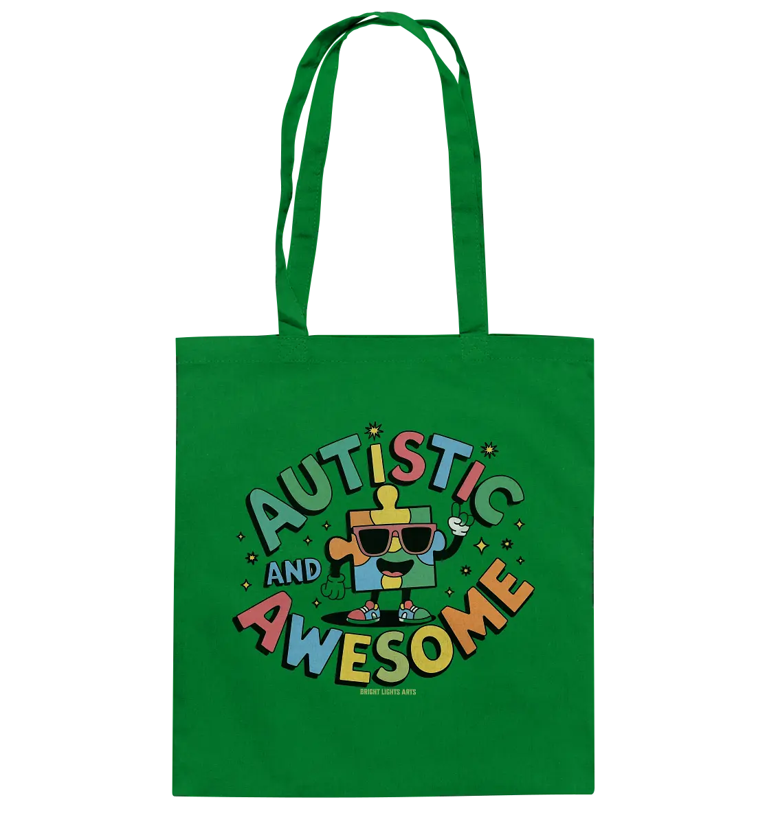 AUTISTIC AND AWESOME – Einzigartiges Puzzle-Design voller Optimismus - Baumwolltasche Bright Lights Arts