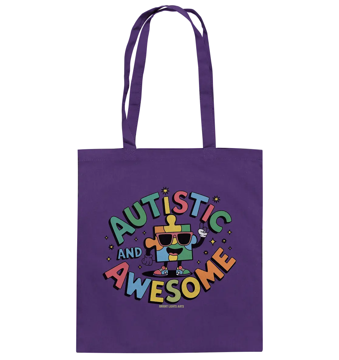 AUTISTIC AND AWESOME – Einzigartiges Puzzle-Design voller Optimismus - Baumwolltasche Bright Lights Arts