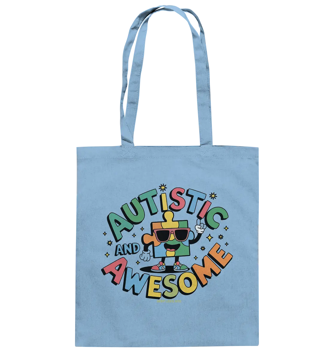 AUTISTIC AND AWESOME – Einzigartiges Puzzle-Design voller Optimismus - Baumwolltasche Bright Lights Arts