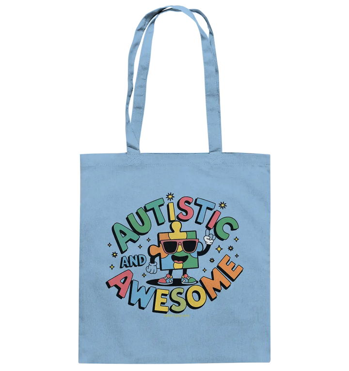 AUTISTIC AND AWESOME – Einzigartiges Puzzle-Design voller Optimismus - Baumwolltasche Bright Lights Arts