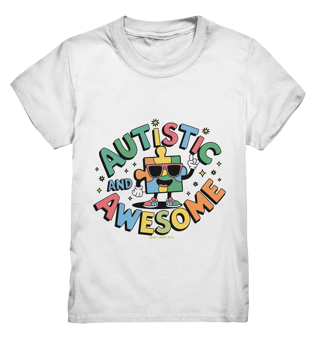 AUTISTIC AND AWESOME – Einzigartiges Puzzle-Design voller Optimismus - Kids Premium Shirt Bright Lights Arts