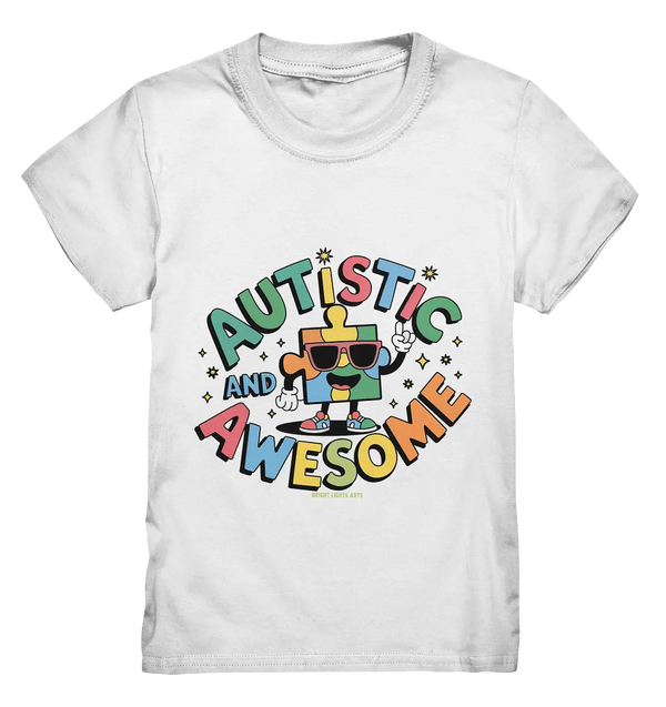 AUTISTIC AND AWESOME – Einzigartiges Puzzle-Design voller Optimismus - Kids Premium Shirt Bright Lights Arts