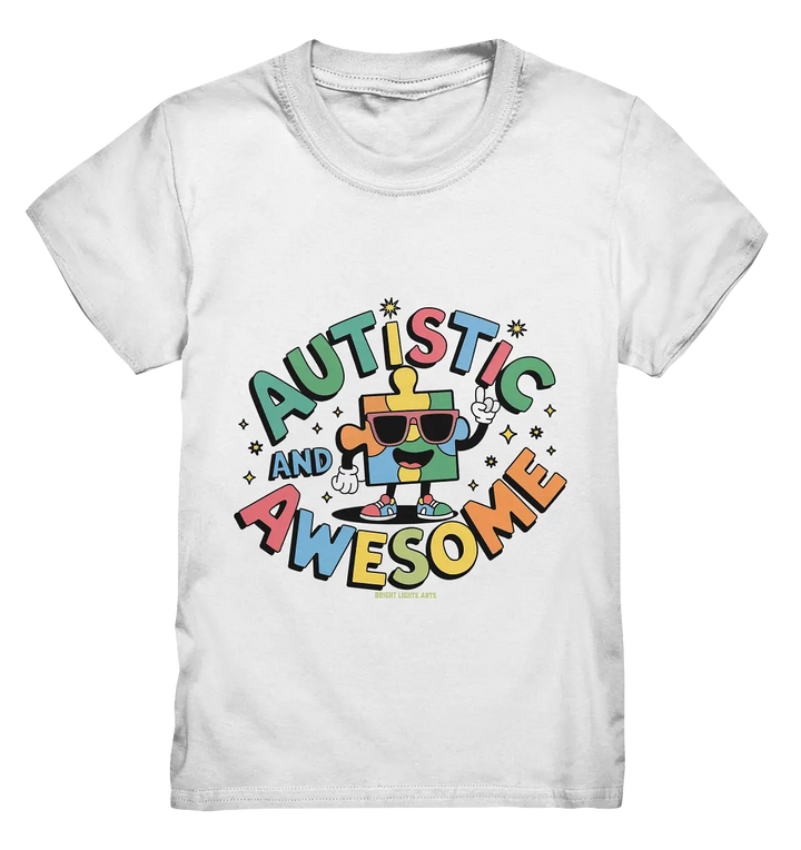 AUTISTIC AND AWESOME – Einzigartiges Puzzle-Design voller Optimismus - Kids Premium Shirt Bright Lights Arts