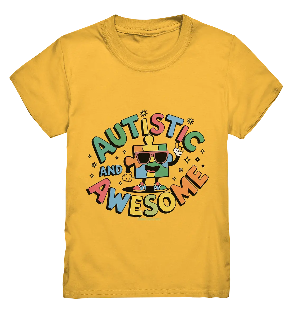 AUTISTIC AND AWESOME – Einzigartiges Puzzle-Design voller Optimismus - Kids Premium Shirt Bright Lights Arts