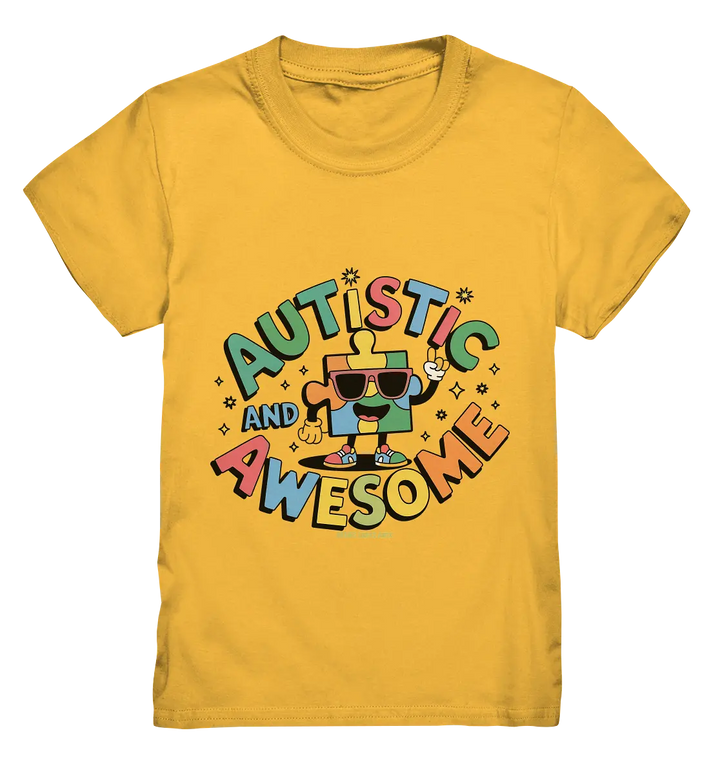AUTISTIC AND AWESOME – Einzigartiges Puzzle-Design voller Optimismus - Kids Premium Shirt Bright Lights Arts