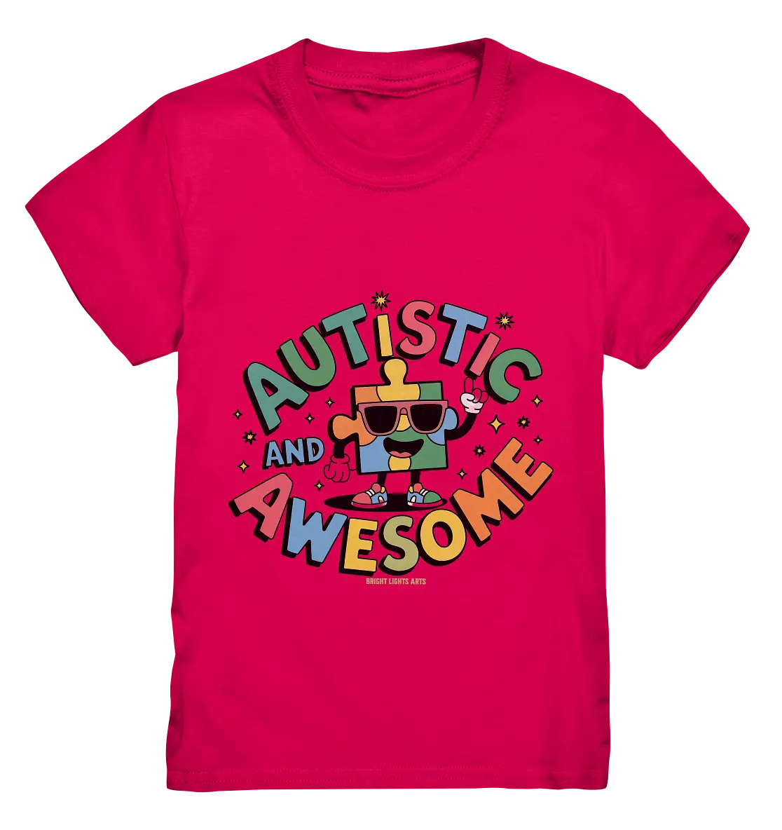AUTISTIC AND AWESOME – Einzigartiges Puzzle-Design voller Optimismus - Kids Premium Shirt Bright Lights Arts