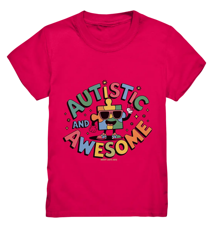 AUTISTIC AND AWESOME – Einzigartiges Puzzle-Design voller Optimismus - Kids Premium Shirt Bright Lights Arts