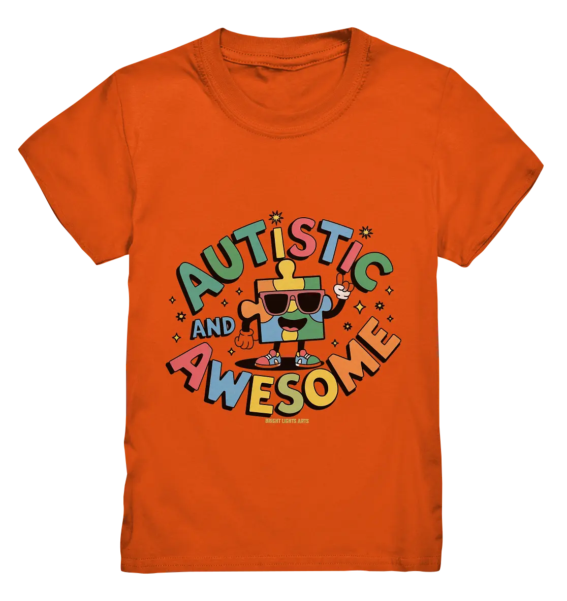 AUTISTIC AND AWESOME – Einzigartiges Puzzle-Design voller Optimismus - Kids Premium Shirt Bright Lights Arts