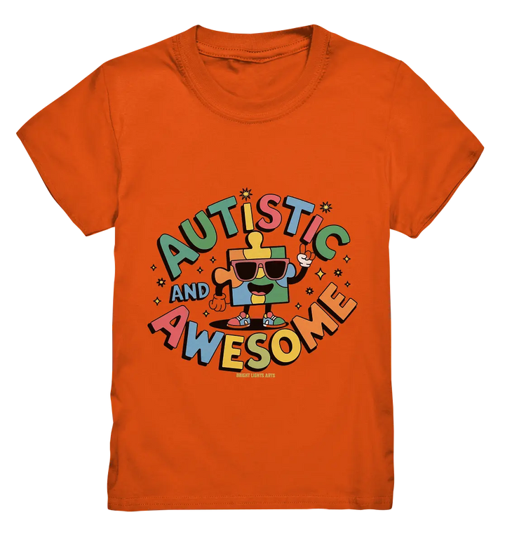 AUTISTIC AND AWESOME – Einzigartiges Puzzle-Design voller Optimismus - Kids Premium Shirt Bright Lights Arts